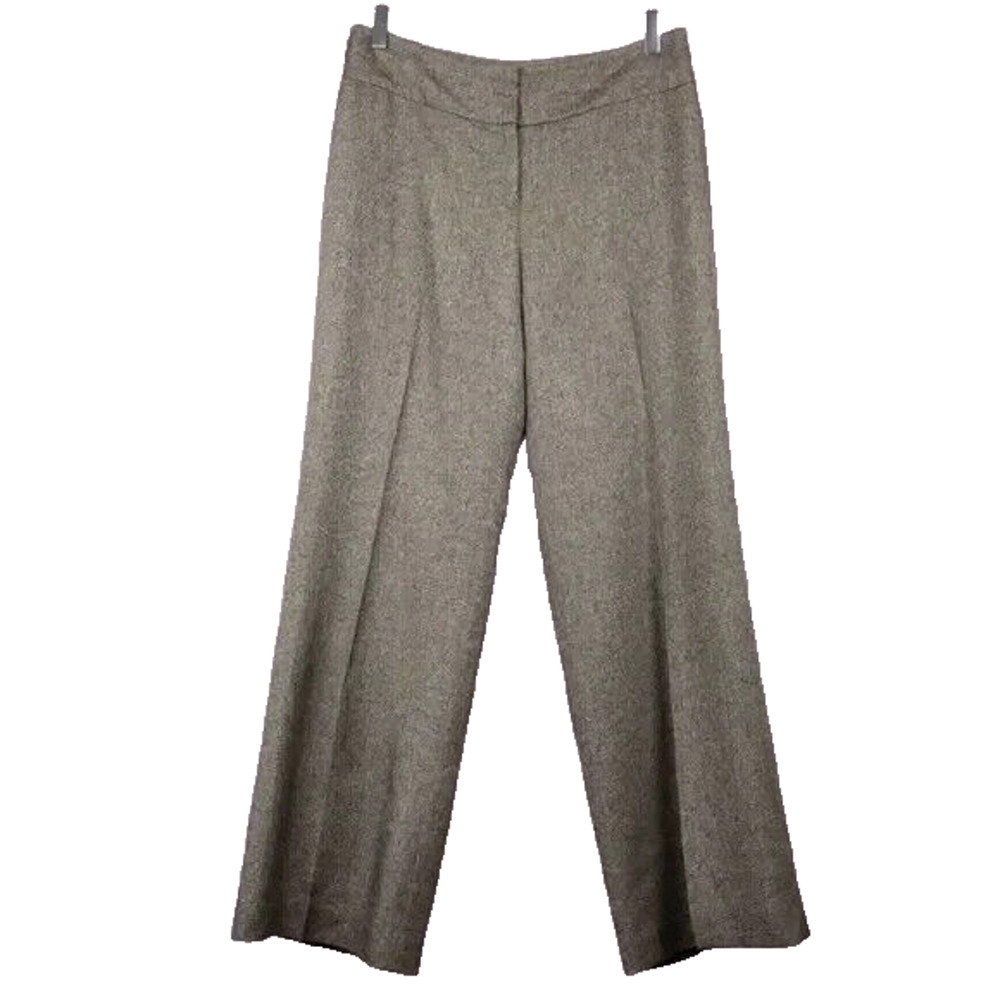 Ann Taylor LOFT Brown Speckled Straight Leg Lined Pants Women's Size 8P